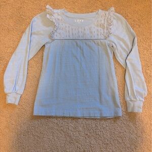 Loft Ruffle Long Sleeve Shirt